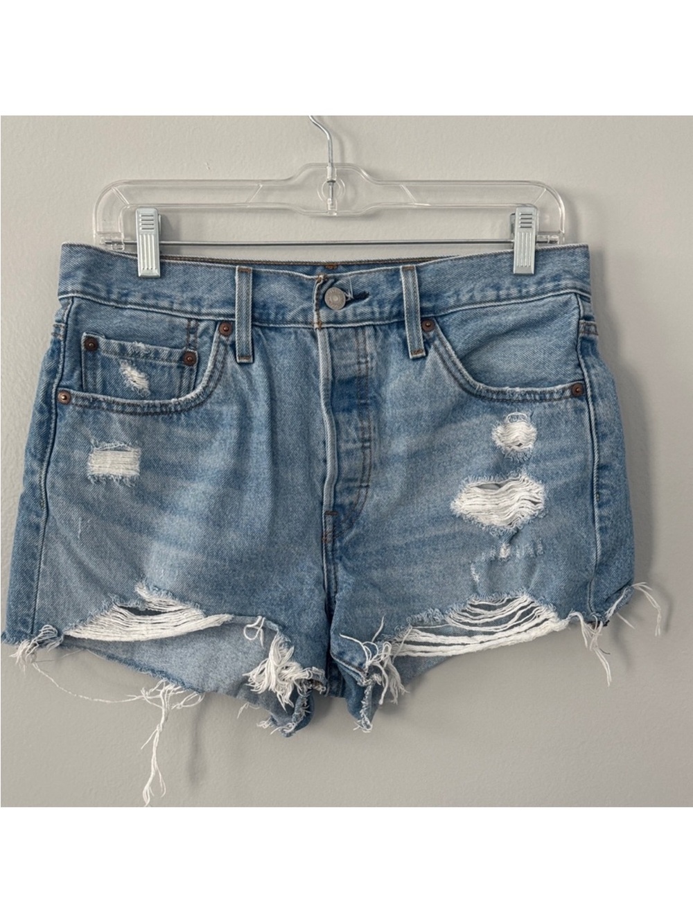 Levi's Women's Distressed Shorts Sexy Summer Size 29 Buttonfly